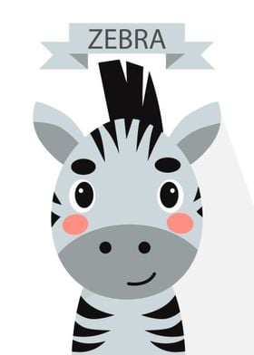 Cute Zebra Poster