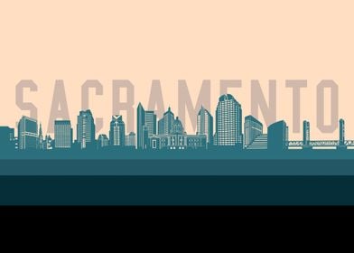 sacramento skyline retro 