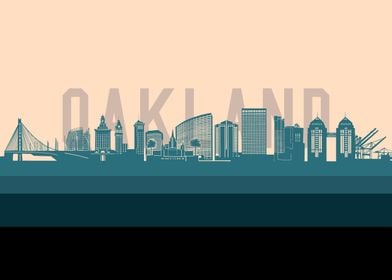 oakland skyline retro