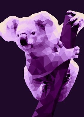 koala low poly purple