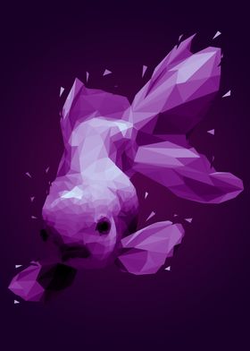 goldfish lowpoly purple