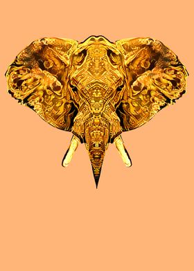 Elephant Art Gold