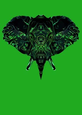 Elephant Art Green