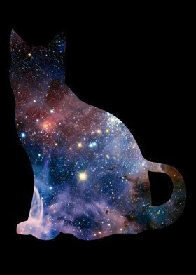 Galaxy Cat Silhouette