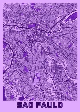 Sao Paulo Lavender Map