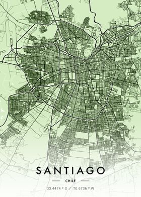 Santiago City Map Green