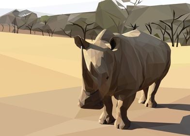 Low Poly Rhinoceros 