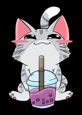 Cat Boba Bubble Tea Anime 