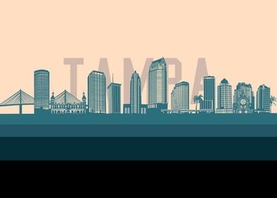 tampa skyline retro