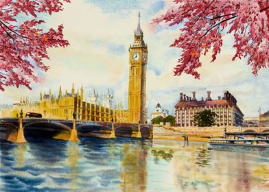 Big Ben Clock Tower London Poster By Metal Art Displate