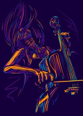 Cello girl lineart