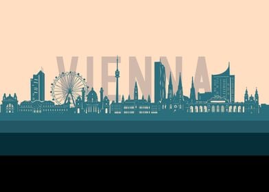 vienna skyline retro