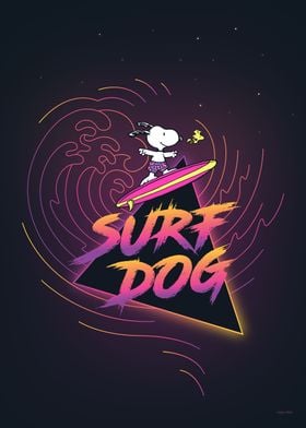 Surf Dog Poster By Peanuts Peanuts Displate