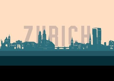 zurich skyline retro