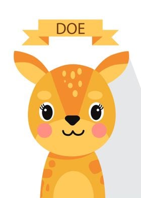 Cute  Doe portrait poster