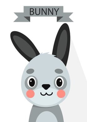 Cute Bunny Portrait Poster