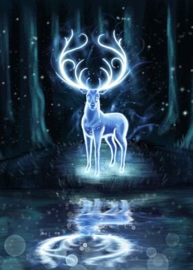 Glowing stag spirit