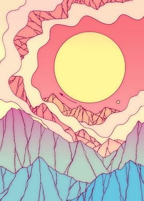 Summer space mountains