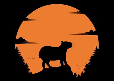 Capybara Retro Sunset Capy