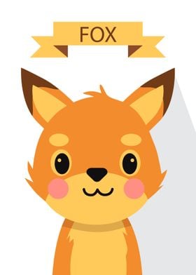 Cute Fox Portrait poster