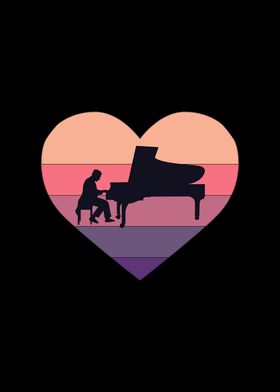 Retro Sunset Grand Piano