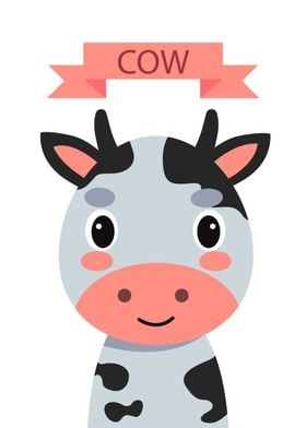 Cute Cow Portrait Poster