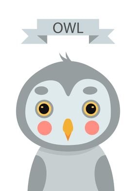 Cute Owl portrait poster 