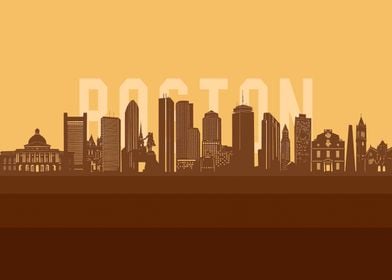 boston skyline retro2