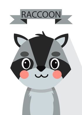 Cute Raccoon Poster