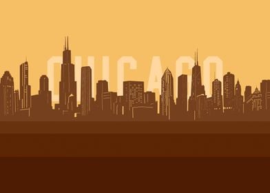 chicago skyline retro2