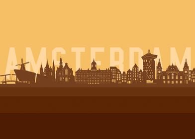 amsterdam skyline retro2