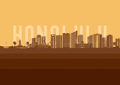 honolulu skyline retro 2