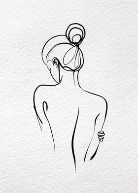 One Line Art Woman 08 Poster By Olivier Caillet Displate
