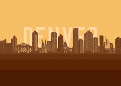 denver skyline retro 2