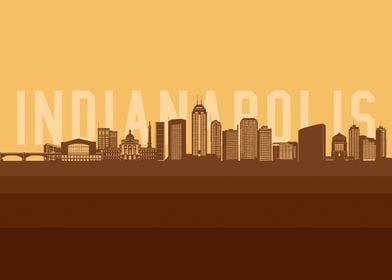 indianapolis skyline retro