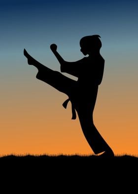 Chin Kick Karate woman