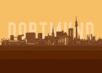 dortmund skyline retro 2