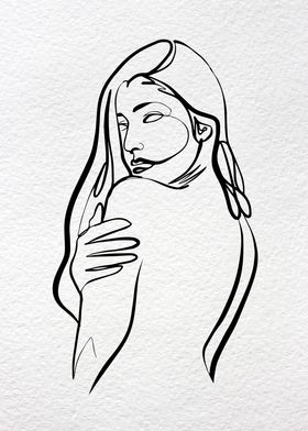 ONE LINE ART WOMAN 03