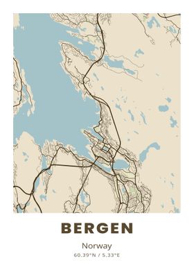 Bergen City Map