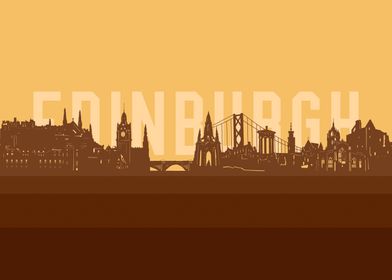 edinburgh skyline retro 2