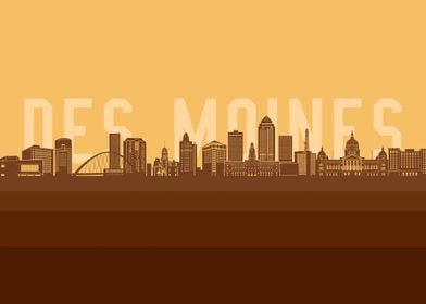 des moines skyline retro 2