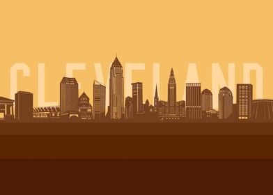 cleveland skyline retro2