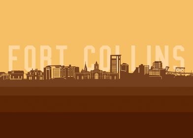 fort collins skyline retro