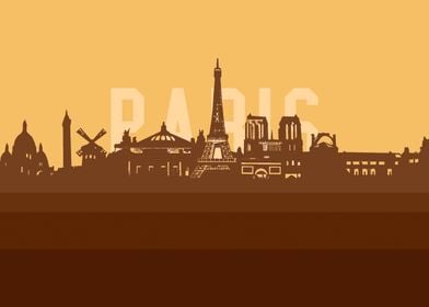 paris skyline retro 2