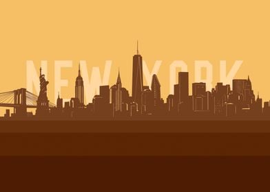 new york skyline retro 2