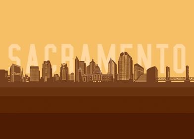 sacramento skyline retro 2