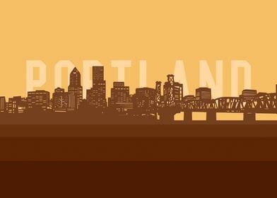 portland skyline retro 2