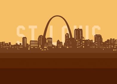 st louis skyline retro 2