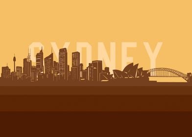 sydney skyline retro 2