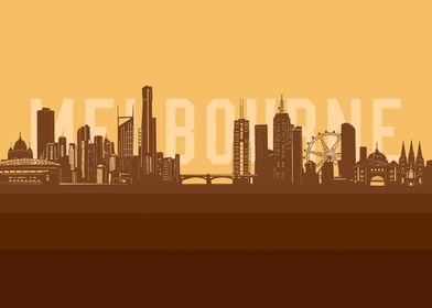 melbourne skyline retro 2